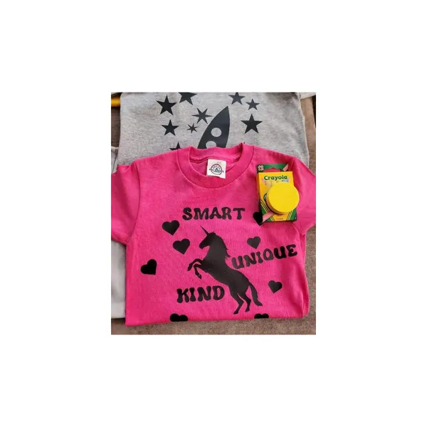 Smart, Unique, Kind Chalkboard Color On Shirt