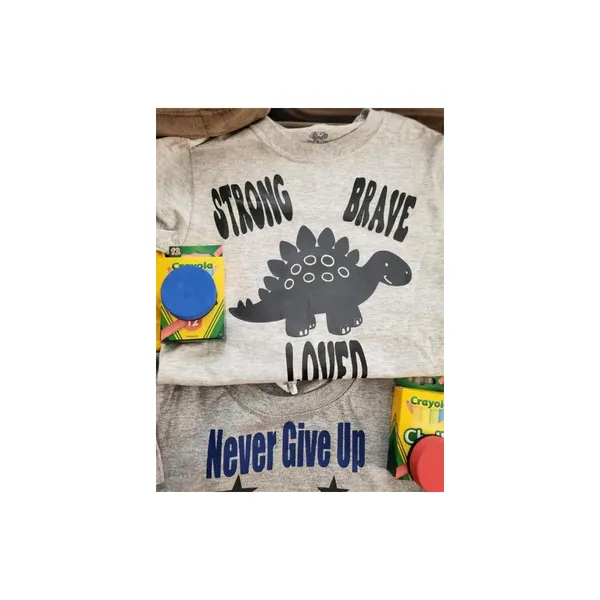 Strong, Brave, Loved Chalk Board Color On Shirt